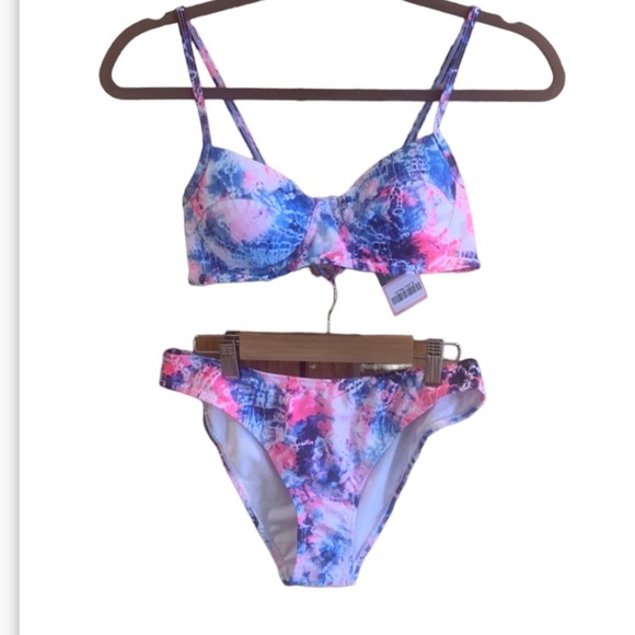 SHEKINI 2 Pc Multi colour Tie Dye Bikini Women size S - Picture 3 of 16